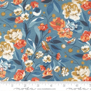 BasicGrey - Nutmeg - Birdies and Blossoms Cabana - Moda Fabrics 30700 14 FAT QUARTER