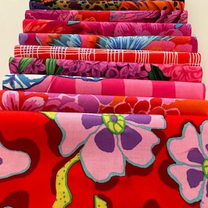 Kaffe Fassett FreeSpirit Fabric Pack contains 12 x 10" x 6" blocks in red