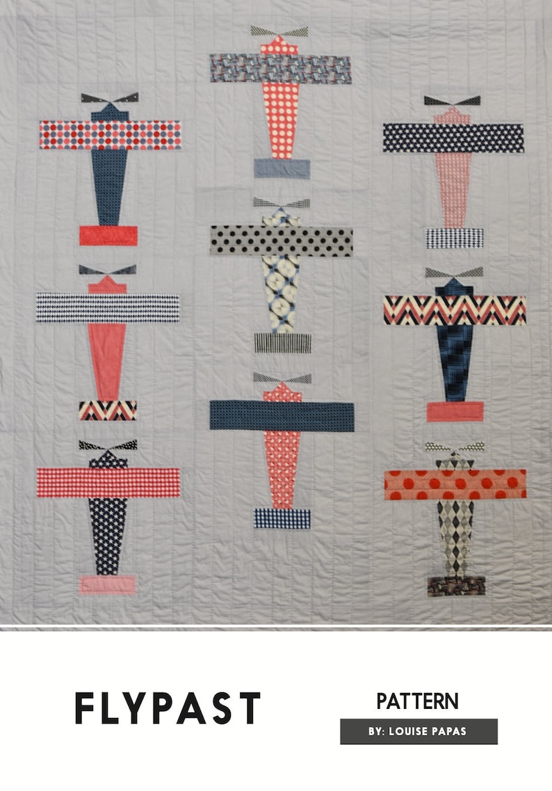 Louise Papas Quilt Pattern Flypast from Jen Kingwell Designs Aeroplanes image 1