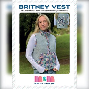 Melly and Me Garment Sewing Pattern: Britney Vest PAPER
