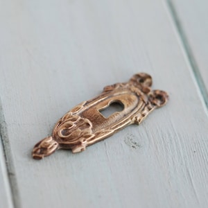 K102 Antique Key Plate Escutcheon furniture hardware 18th century French vintage ormolu filigree French decor salvage antique bronze gilded