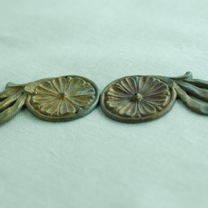 Set of 2 Antique Brass Furniture Appliqués: French Ormolu Filigree