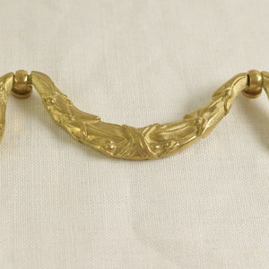 Antique French Ormolu Drawer Pull: Garland Leaf Design