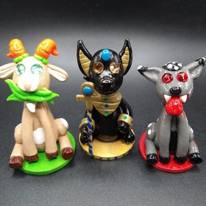 Cutie and cryptid critters, polymer clay sculptures set #1