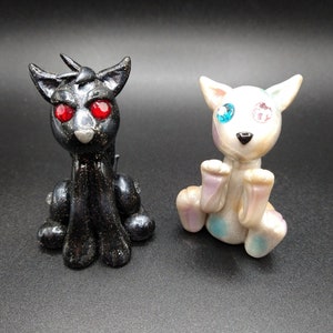 Polymer Clay Wolf Skulpturen, Traum und Albtraum