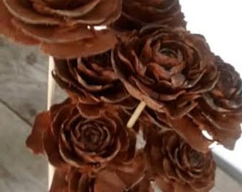 Pinecone Cedar Rose Stems  (10 stems) 12" long - Perfect For Rustic Country Weddings