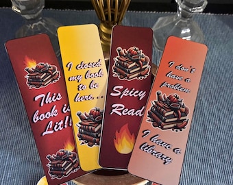 Book Lover Bookmarks, Romantasy, Cats, Magnetic Page Markers (Digital Download)