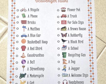 Spring Neighborhood Scavenger Hunt Printable, Kids Learning Game (Digital Download)