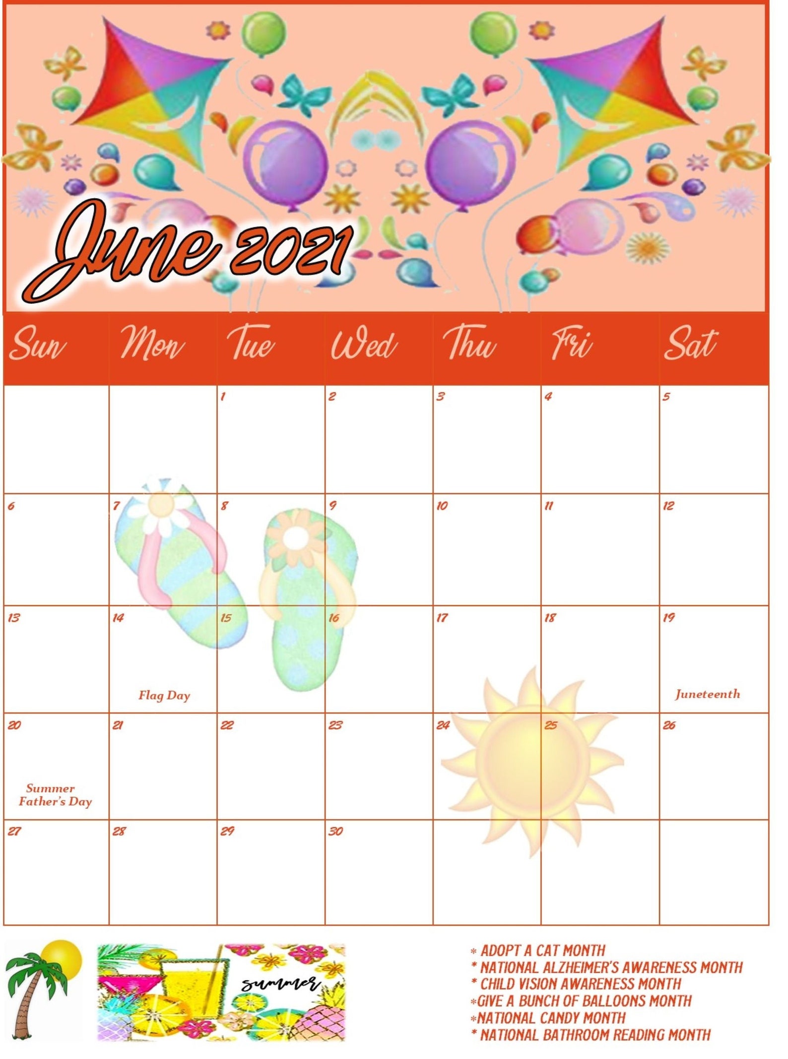 june 2021 calendar printable june planner page june