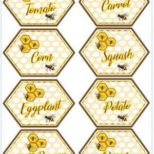 Honeybee Garden Markers DIY Printable,Summer Garden Plant Marker Printable, Label Printable, Garden Sign Printable, Vegetable Plant Marker