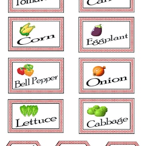 Vegetable Herb Garden Markers DIY Printable, Plant Marker Printable, Herb Label Printable, Garden Sign Printable, Vegetable Plant Marker