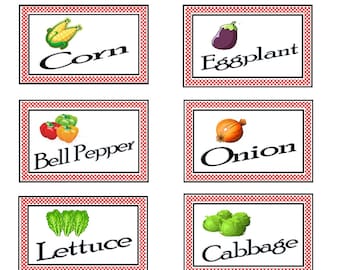 DIY Vegetable Herb Garden Markers, Farmhouse Printable (Digital Download)