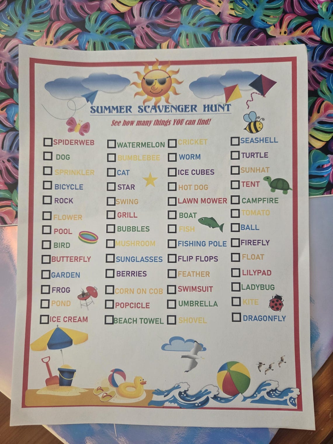 Summer Nature Scavenger Hunt Printable, Kids Outdoor Activity (PDF ...