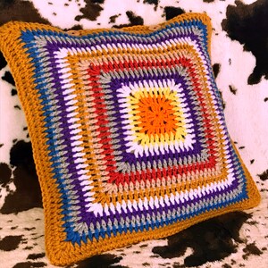 Mustard Crochet Pillow cover