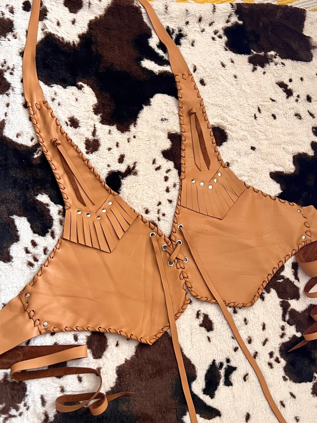 Leather Halter Vest Etsy