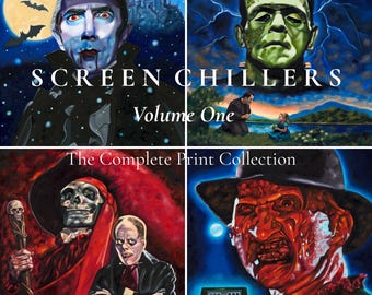 Screen Chillers Volume I | Horror Muurdecoratie Collectie | Klassieke Horror Kunstprints | Gotische Woondecoratie