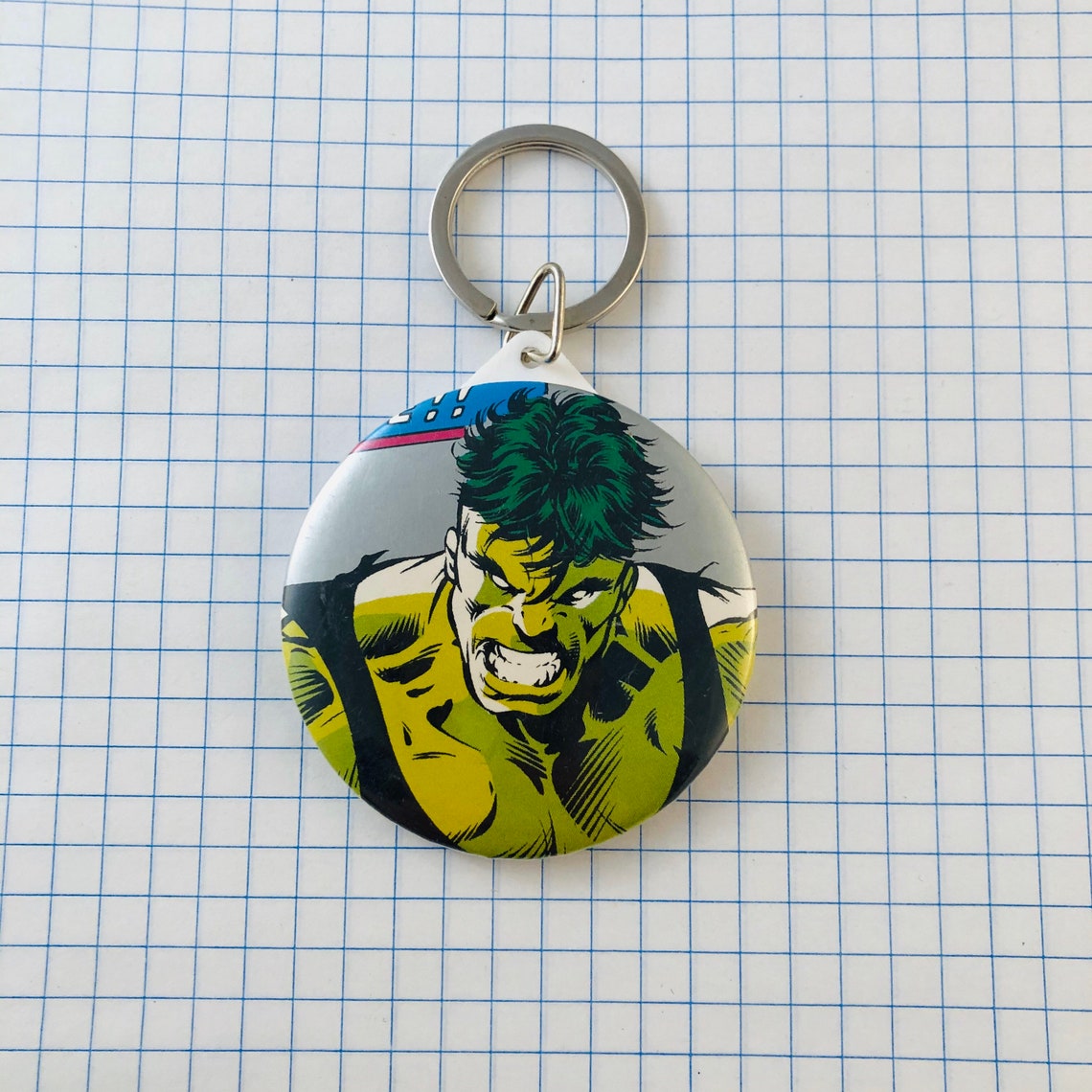 The Incredible Hulk keychain made with recycled comics Etsy