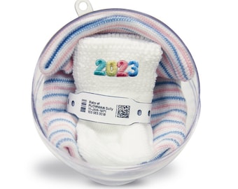 Baby's First Keepsake Ornament Gift Set: Hospital Hat & Socks