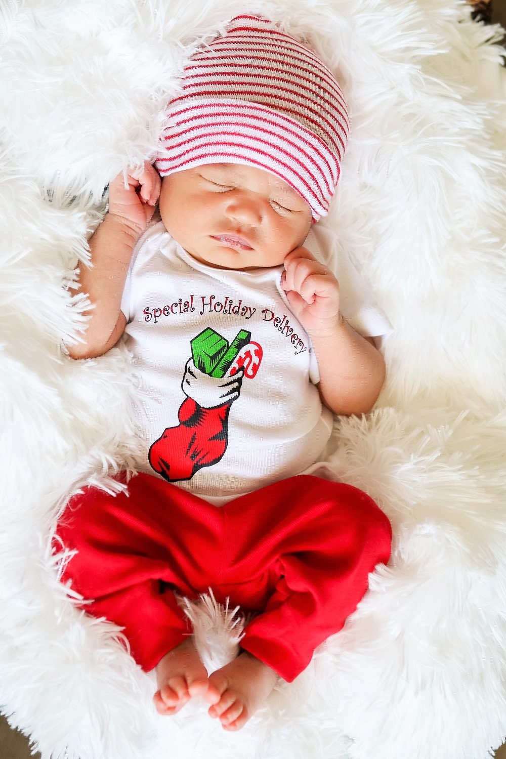Newborn's First Christmas Coming Home Outfit With Shirt Etsy