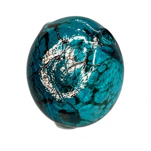 Hand Blown Lampwork Disk Bead.  Blown Glass Pendant