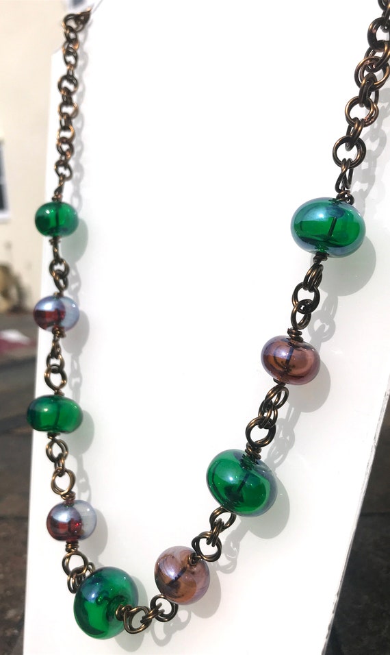 Wire bead necklace discount