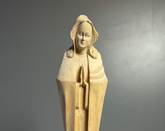 Madonna Mary Figure Mother of God Erzgebirge Wood Carving Gift Handmade Prayer