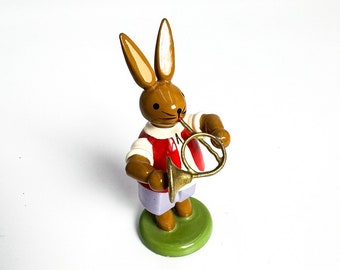 Easter bunny with horn from chapel hand-painted wood handmade Erzgebirge 70s GDR