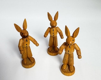 Easter bunny figures rabbits Easter 80s handmade Erzgebirge GDR