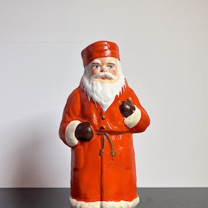 Pappe Weihnachtsmann Prägepappe Candy Container Santa Claus Nikolaus befüllbar rot #005