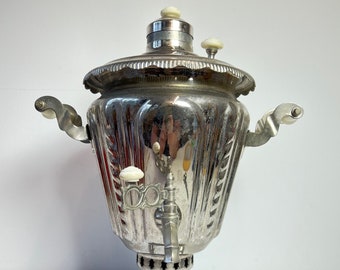 Samovar Russian wooden hollow from 70s USSR Soviet Union