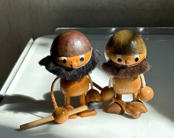 Viking figures set Gdr wooden figure design