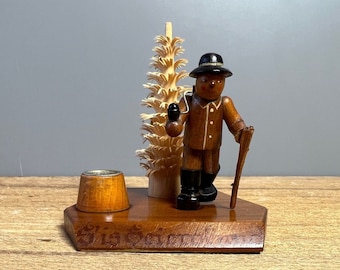 Candle holder hiker "Sis Feierohmd" Erzgebirge gift folk art #002