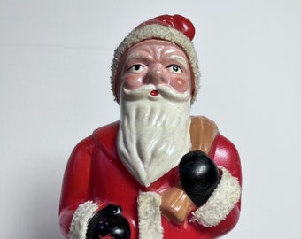 Plastic Santa Claus X-Mas Candy Container GDR Set 60's/70's