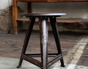 ROWAC licensed replica 45 cm small steel stool workshop stool vintage 3 leg, marked