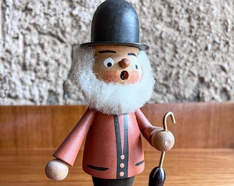 Smoker Smoker Wooden Figure Erzgebirge Grandfather Grandpa Vero GDR 90s