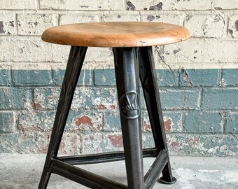 45 cm ROWAC workshop stool vintage 3 leg CHEMNITZ vintage