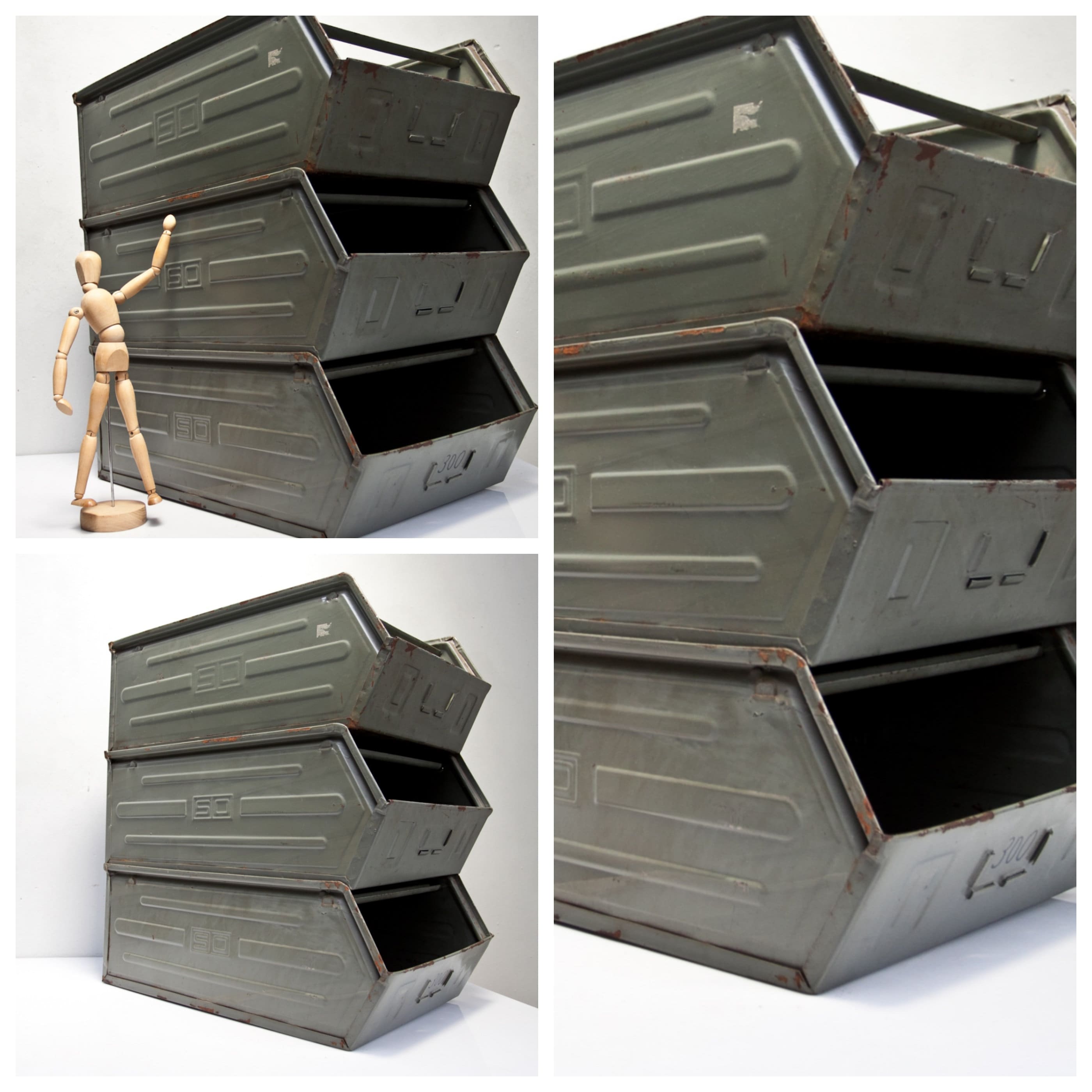 Metal box crate garden stacking box industrial