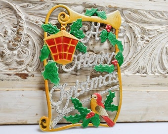 Embossed Christmas A Merry Christmas Christmas Decoration Ore Mountains 02