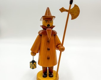 Smoking Man Night Watchman Smoker Wooden Figure Erzgebirge 01