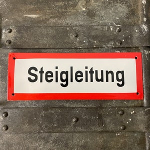 Enamel sign Enamel sign red and white riser