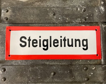 Enamel sign Enamel sign red and white riser