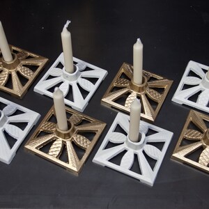 Set of 2 Gold White Christmas Tree Stand Candle Holder Candle Christmas Candle Holder Upcycled 7