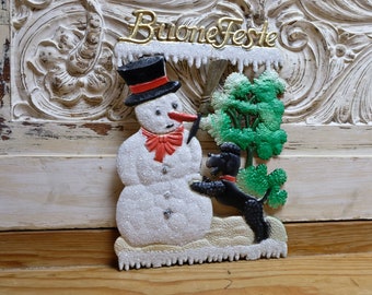 Embossed Christmas Snowman Buone Festive Christmas Decorations Ore Mountains