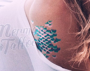 Mermaid Scales Temporary Tattoos / Great Mermaid Party Favor or Gift! / Mermaid Outfit Accessory