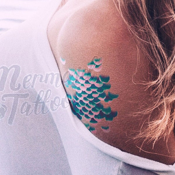 Mermaid Scales Temporary Tattoos / Great Mermaid Party Favor or Gift! / Mermaid Outfit Accessory