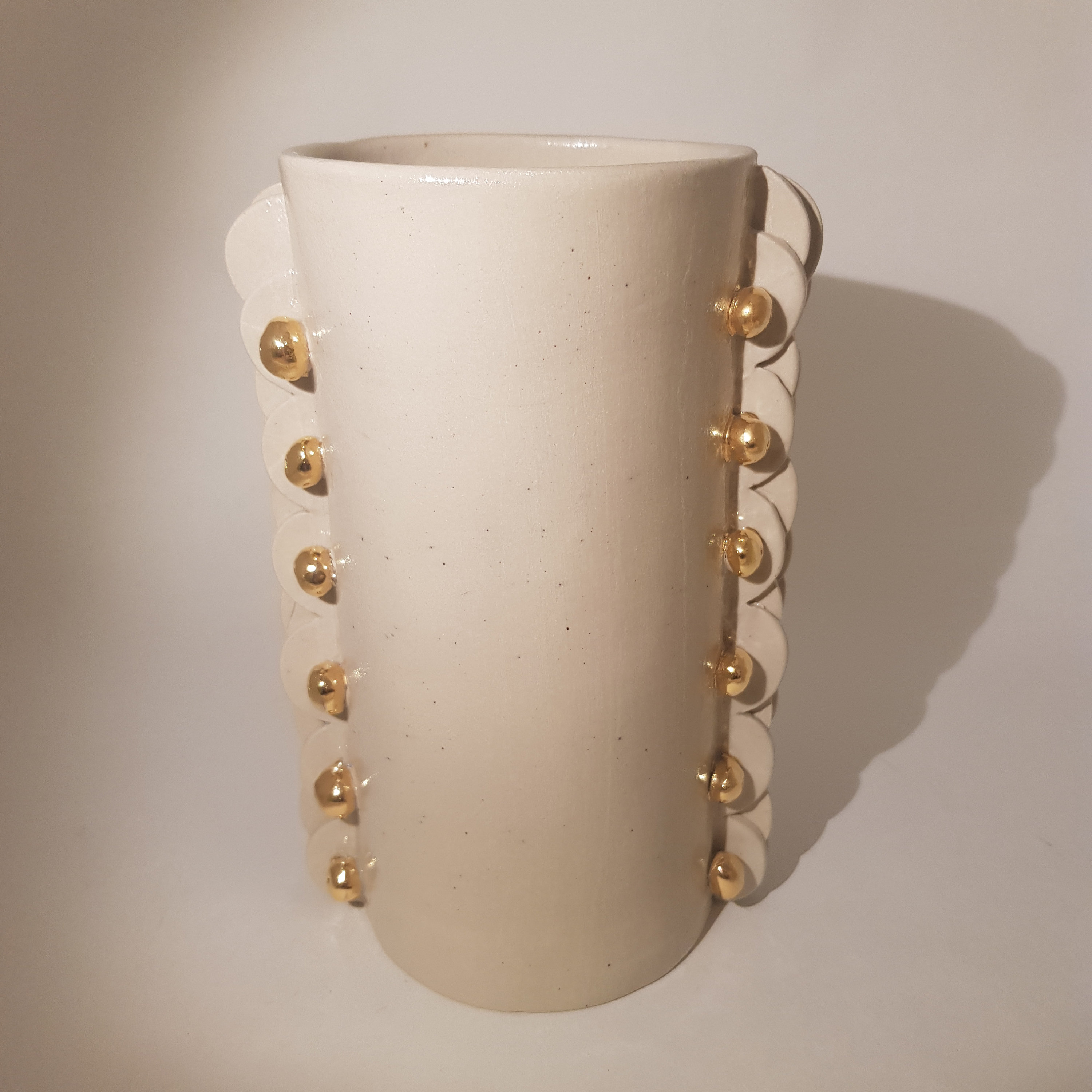 Vase en Grès et Or Fin