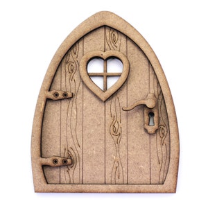 3D Fairy Door Kit. Natural MDF, Engraved Woodgrain Effect. Pixie, Elf, Fairy Decoration