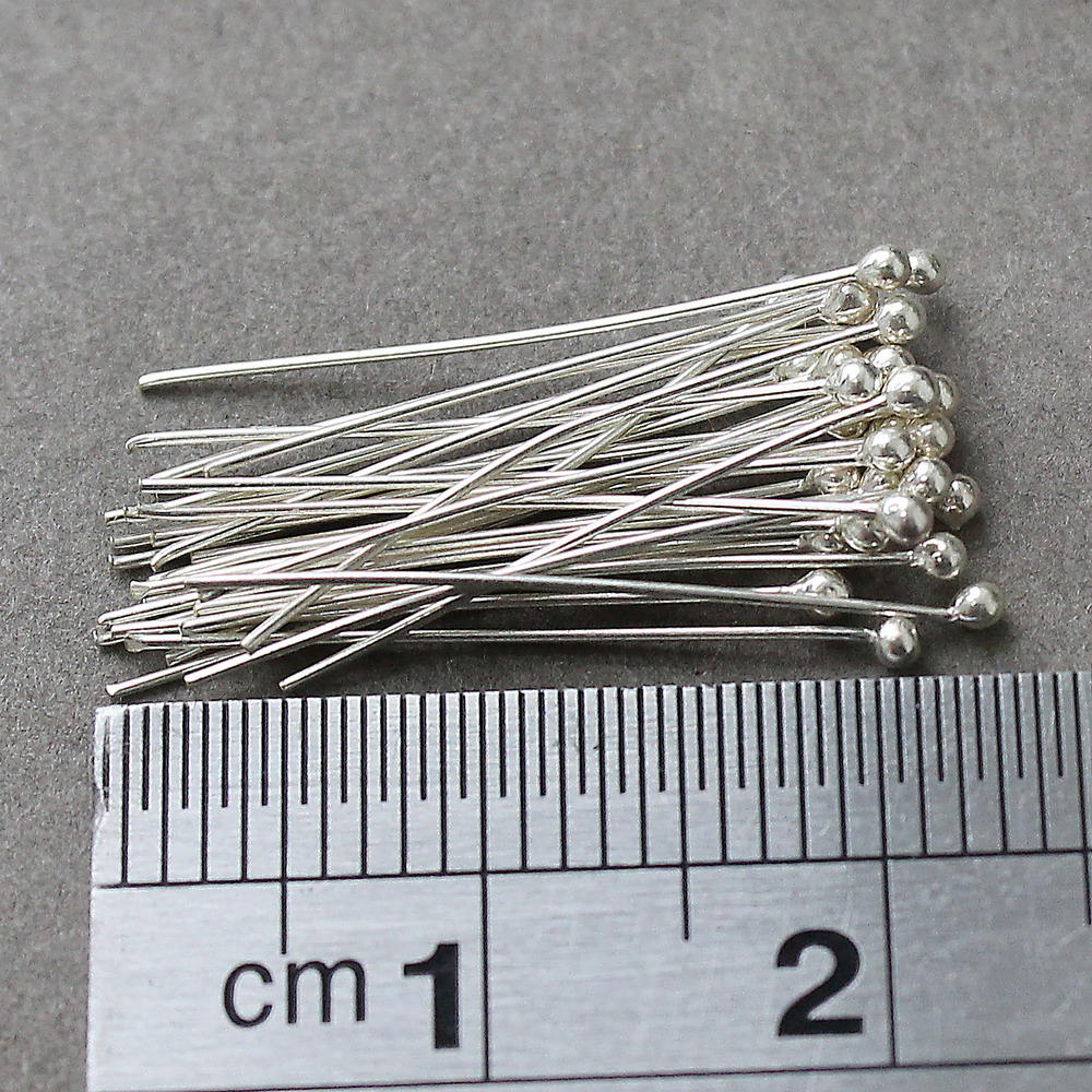 Sterling silver ball pin 25 pcs or more 27 gauge 0.36 mm | Etsy
