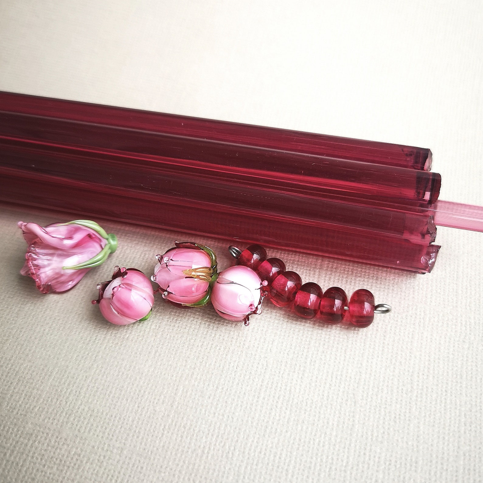 Glass rods Lampwork Glass Rods COE 104. Gold Pink Rubino Etsy
