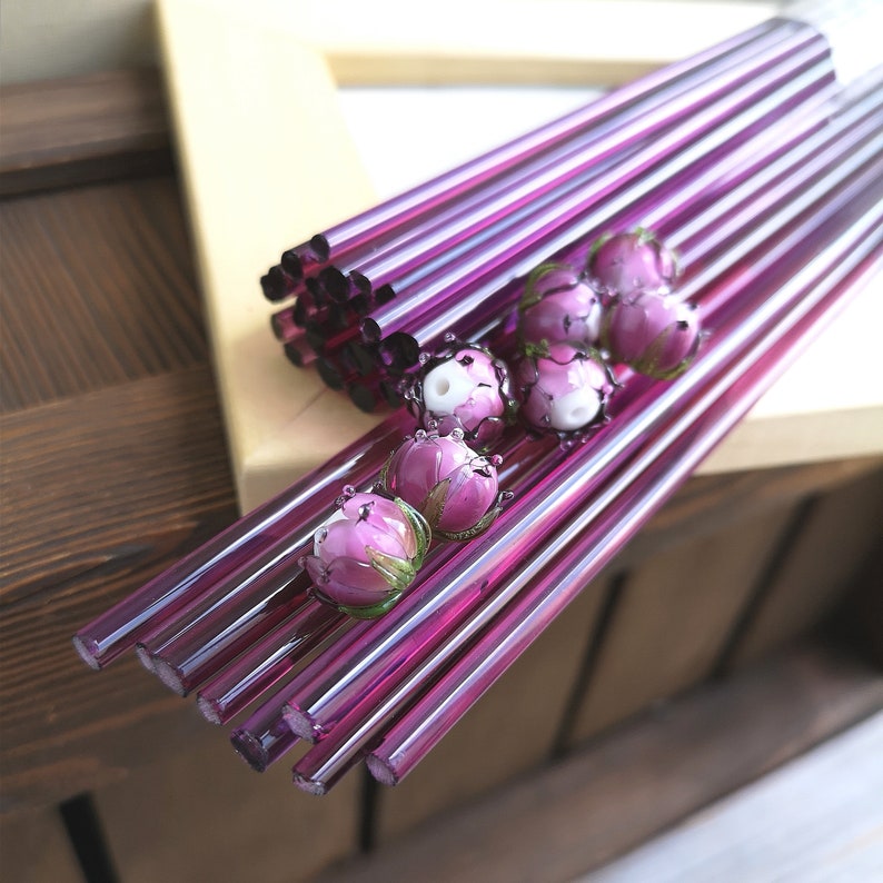 Glass rods Lampwork Glass Rods COE 104. Gold Violet. Sold per | Etsy